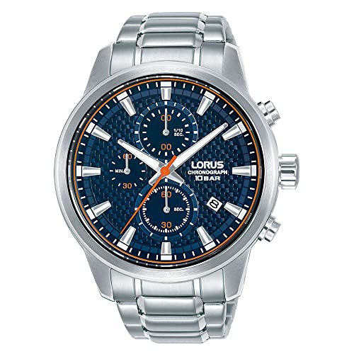 Lorus Orologio Analogico Al Quarzo Da Uomo, Con Cinturino In Metallo, RM329HX9, Blu, Blu, Bracciale