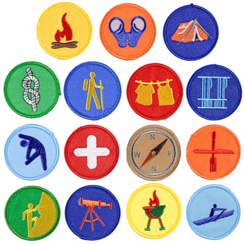 15 Pcs Round boy Scout Badge Sew on or Iron on Embroidery Patches...