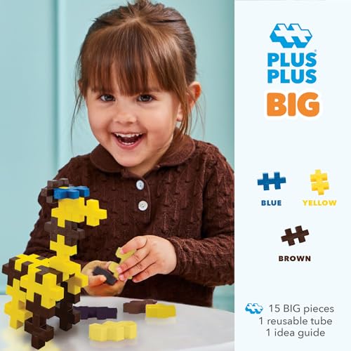 Image of PLUS PLUS Big Giraffe Tube, 15 Piece - Large Building Blocks for Toddlers