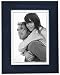 Malden International Designs Linear Classic Wood Picture Frame, 5x7, Blue