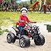 12V Kids ATV Ride-on Four-Wheeler Toy Car with Music, Realistic Headlights, Wide Wheels, Rechargeable Battery-Powered, for Boys and Girls, Red
