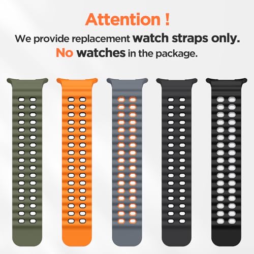 Image of Compatible with Samsung Galaxy Ultra Watch Strap, Double-colored Soft Silicone Galaxy Watch Ultra Strap Adjustable Rugged Sport Bands for Galaxy Ultra Watch 47mm Men Women(NO WATCH)