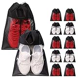 12 Pack Portable Shoe Bags for Travel Large Shoes Pouch Storage Organizer Clear Window with...