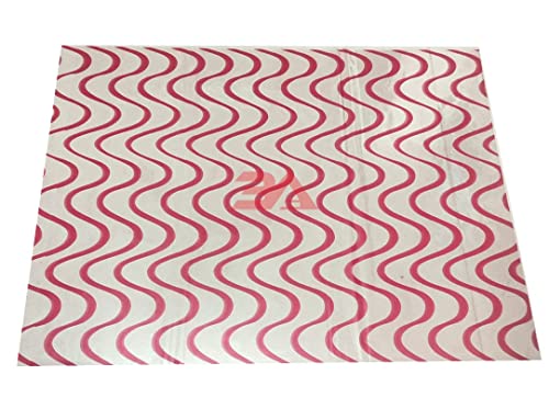 Image of 3A Featuretail 20 Inch x 26 Inch Multipurpose BOPP Transparent Cellophane Sheets For Flowers Bouquet, Gift Wrapping, Dry Fruits Baskets Hampers (75 Sheets, Red Wave Design Print)