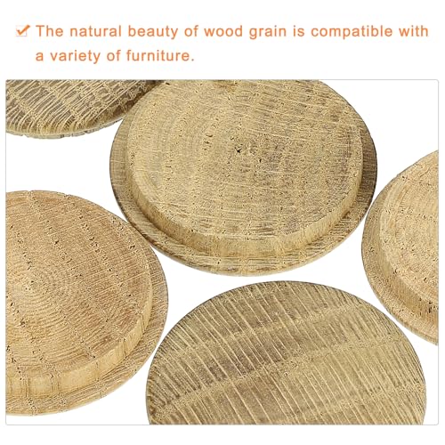 Image of uxcell 5 Pcs 1.57 x 1.77 Inch Wood Hole Plugs, Wooden Screw Hole Cover, Wood Pocket Button Plug for Chair Stair Craft Furniture Woodworking