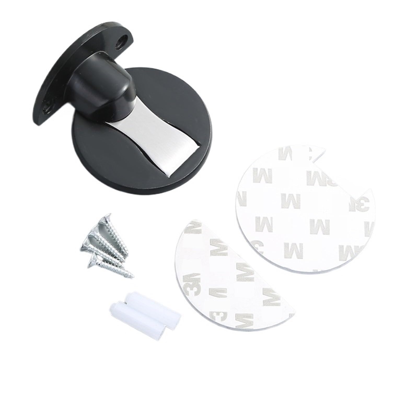Xctdsvah Normal-Black Door Stop Adjustable Door Stop Punch-Free Magnetic Anti-Collision Holder Hidden Hardware(Normal-Black)