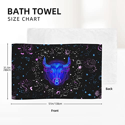 Skt T1 Microfiber Taurus Beach Towel Taurus Constellation Witchcraft Zodiac Space Bath Towel Luxury Taurus Decor Gifts For Adult Girls, Quick Dry Pool Towels Beach Accessories, Oversized 31.5X51.2 #TOP2