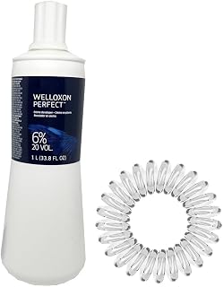 Welloxon Perfect Developer 6% / 20 Vol Koleston Perfect Hair Color Developer Creme 33.8 Fl Oz and Salon Retail Concepts Hair Tie (Bundle)