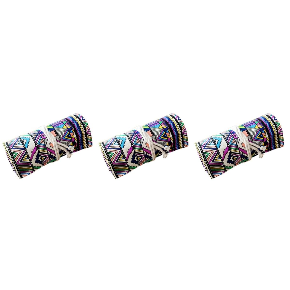 Lurrose 3stücke Slots Stifte Roll-up Organizer Waschbarer Federmäppchen Für Schüler Künstler Und Bastler Ethno-Stil Für Stifte Und Malutensilien