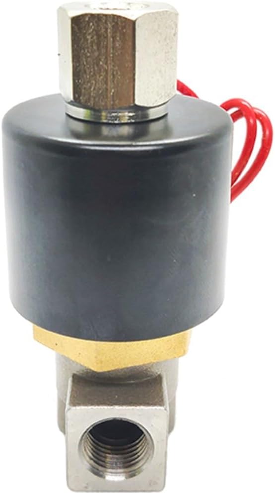 1/4"" Normally Open Stainless Steel 2 Way Solenoid Valve AC220V DC12V (Size : 1/4"", Color : 110VAC)(Color:24VDC), 0.25 Inch