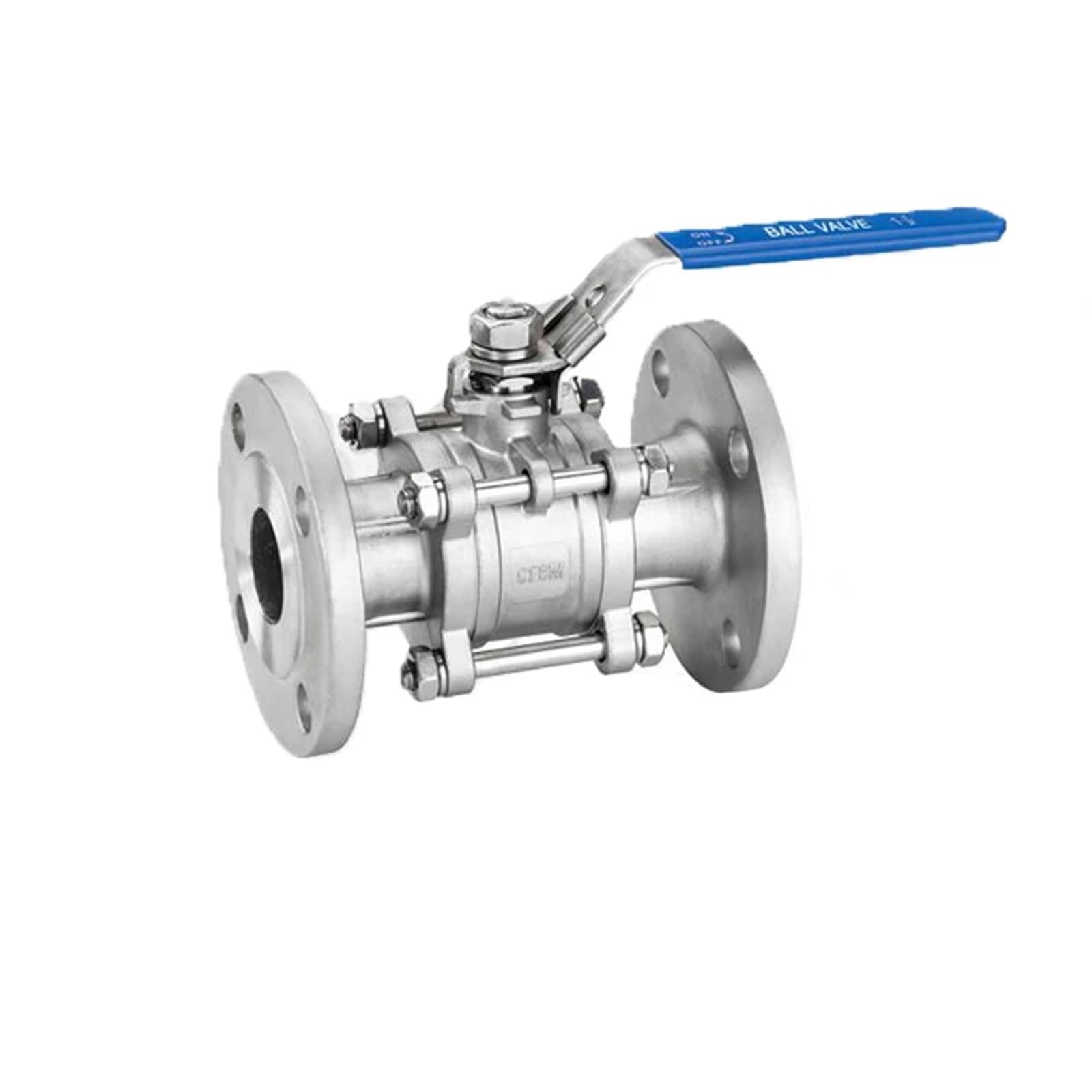 Válvula de bola de brida manual de 1-1/2 pulgadas para tubería industrial de acero inoxidable