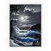 Waves Under The Moon 8 by Anthony Casay, 14x19-Inch Canvas Wall Art