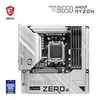 MSI B650M Project Zero Motherboard, Back-Connect Micro-ATX - Unterstützt Ryzen 9000, 8000 & 7000 Serie Prozessoren, AM5 - DDR5 Memory Boost 6400+MHz/OC, 1 x PCIe 4.0 x16, 2 x M.2 Gen4, Wi-Fi 6E – Ansicht 2