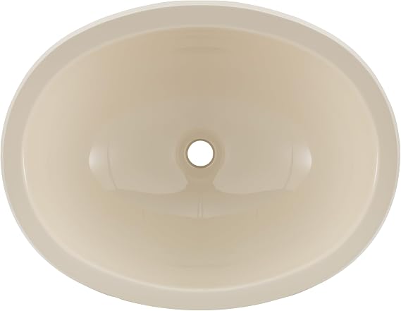 ToughGrade Single Bowl RV 13-3/4 Long x 10-3/8 Wide Bathroom Sink (White/Parchment) (Parchment)