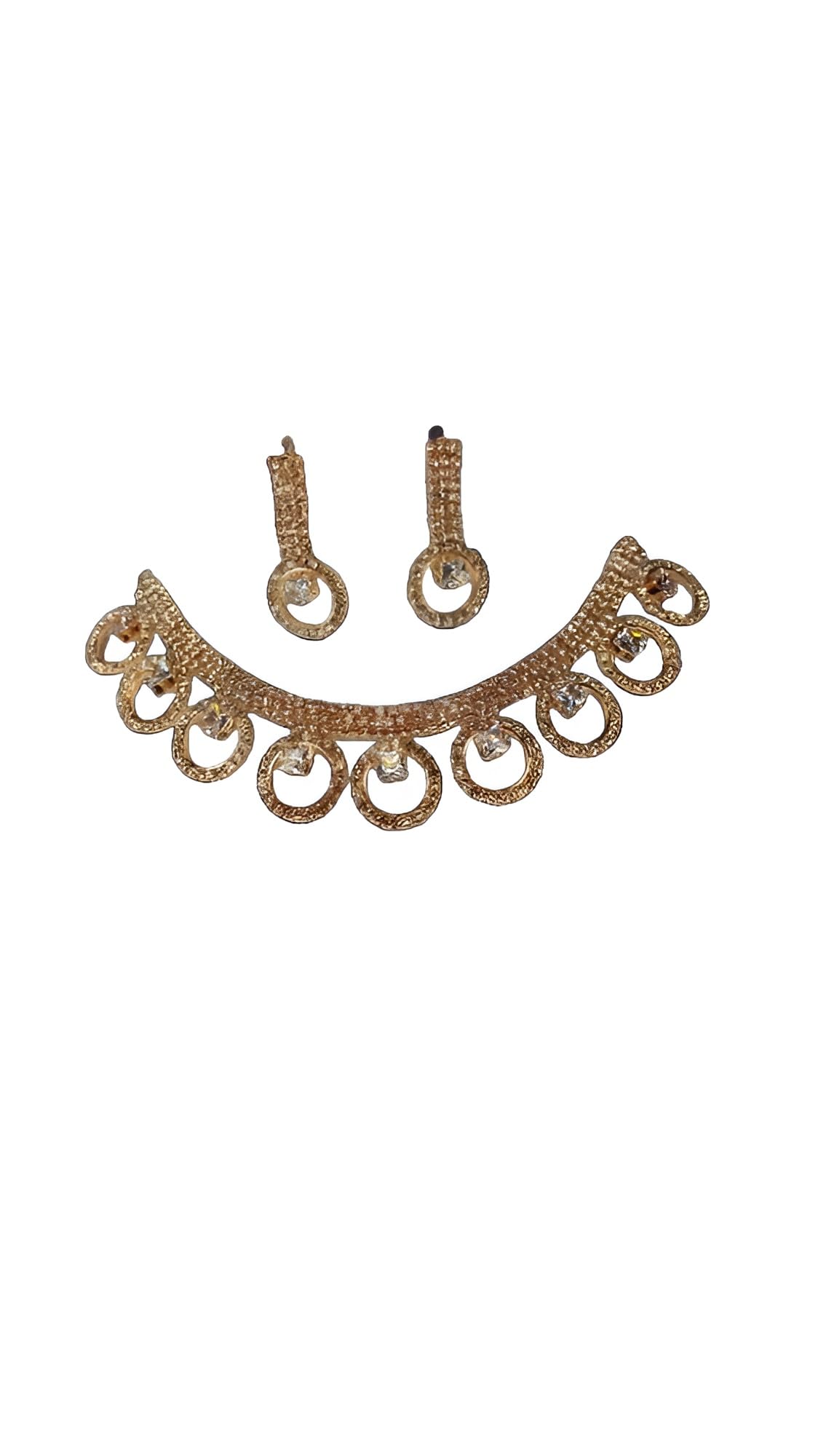 GenericFashionable jewelry with a geometric design statement and a beautiful choker necklace adorned with crystals and copper plating.