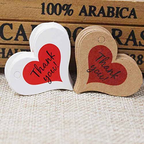 Rebaba Handmade With Love Mini Gift Paper Tags, 100 Pcs Heart-Shaped Brown Gift Labels Without Twine, Kindness For Gift Wrap, Wedding Favors(4) #TOP3