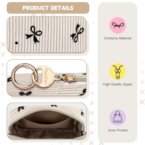 Image of Period Bag for Teen Girls, Corduroy Sanitary Napkin Storage Bag, Menstrual Pad Pouches Tampon Holder for Purse (Bunny)