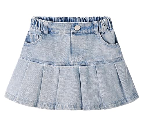 Faldas vaqueras de corte acampanado para niñas pequeñas con bolsillos