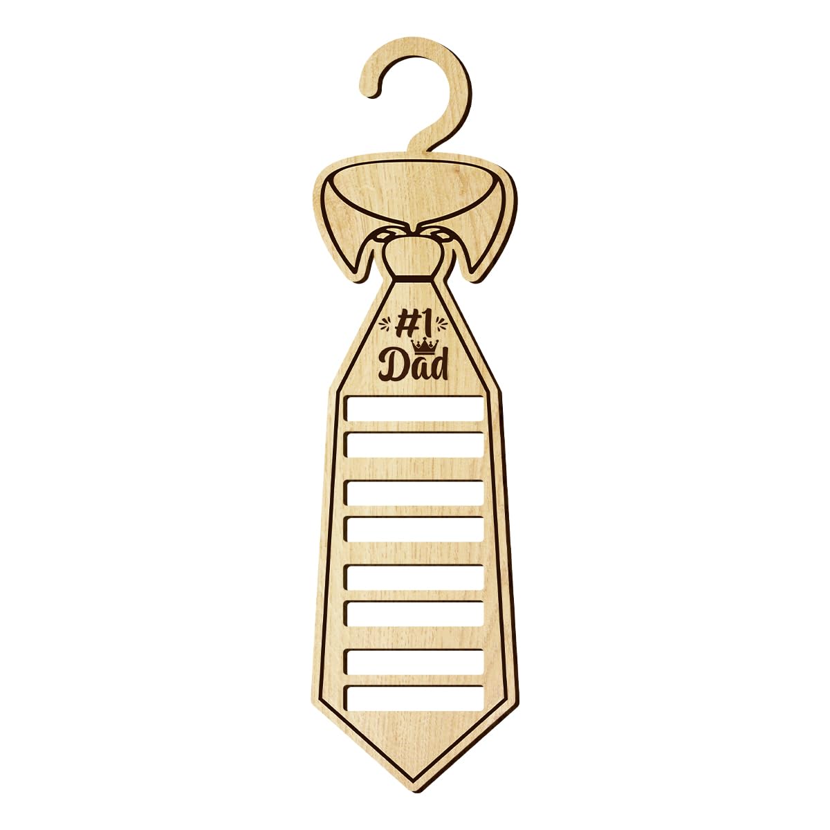 Tie Hanger, Hanging Wooden Decoration, #1 DAD, Men's Storage Decoration, Wooden Tie Hanger is Suitable for Father's Gifts, Men's Birthday or Holiday A5