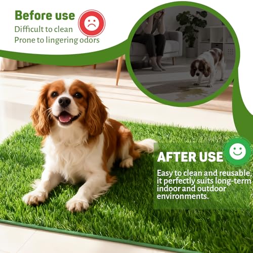 YICH Hundeklo für Zuhause 2 Stück 58.5 x 46 cm Kunstrasen Hundetoilette Wohnung Hundetoilette Balkon Hundeklo Hunde Toilette Welpentoilette Ersatzrasen Training Pee Pads