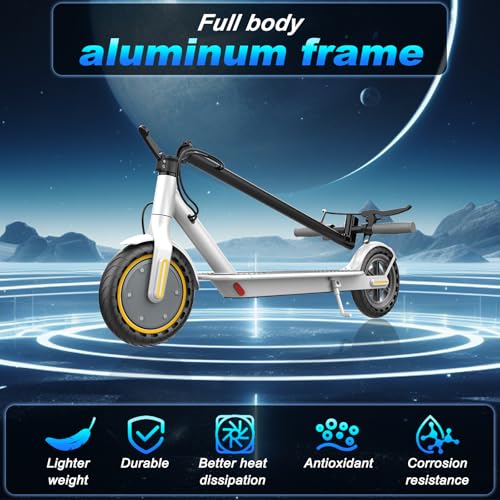 Qlaway 8.5" Aluminum Alloy Frame E Scooter for Adults 19 MPH Sport Escooter 350W Motor, Electric Scooter Up to 22 Miles Range, Bearing 265 LBS/APP Control-White