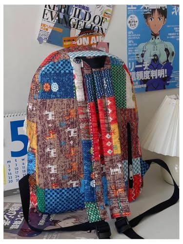 Boho Western Backpack Women Men - Ethnic Vintage Aesthetic Slouchy Daypack Indie Design Travel Casual Bag (Navy)4