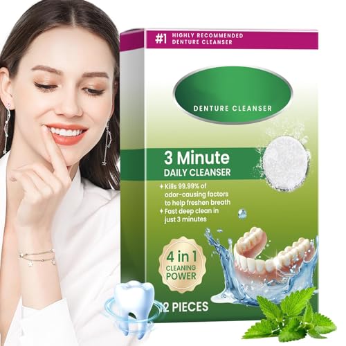 Pastillas de limpieza de prótesis | Limpiador eficiente de dentaduras postizas | Limpiador de protector bucal, práctico limpiador de retenedores de dentaduras postizas para aparatos de cuidado bucal