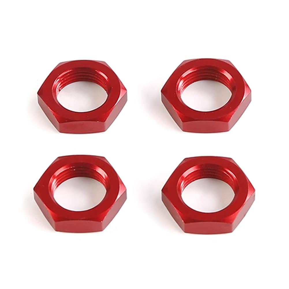 FLMLF Metal 24mm Front Rear Wheel Nut Kit for 1/5 Losi 5ive T Rovan Rofun LT SLT King Motor X2 FID QL DDT Truck Rc Car Parts (Red)