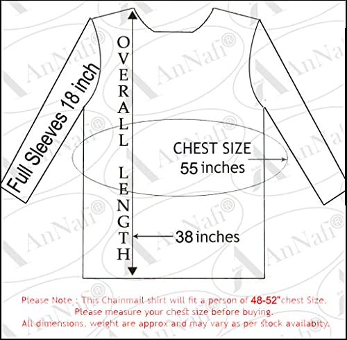 Image of AnNafi Medieval Hauberk Chainmail Full Sleeve Shirt Mild Steel 10 mm Butted Ring | Reenactment Cosplay Costume