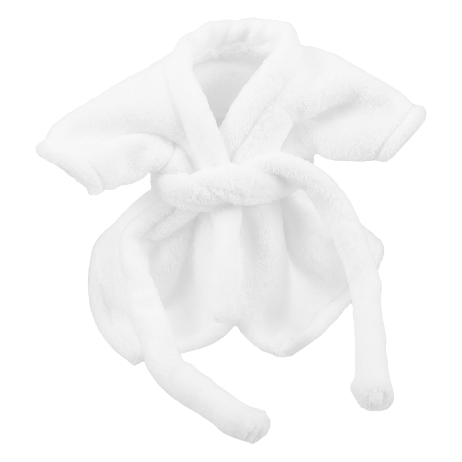 Garneck White Doll Bathrobe Outfit : Soft Plush Clothes for Bear Stuffed Animal Accessories Cozy Mini Bear Robe for Dress Up