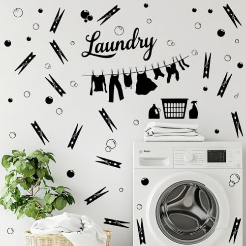 Superdant Laundry And Bubble Wall Stickers Clip And Clothes 