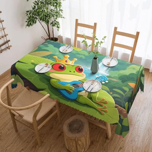 Nappe rectangle grenouille mignonne imperméable pour protéger la table de salle à manger