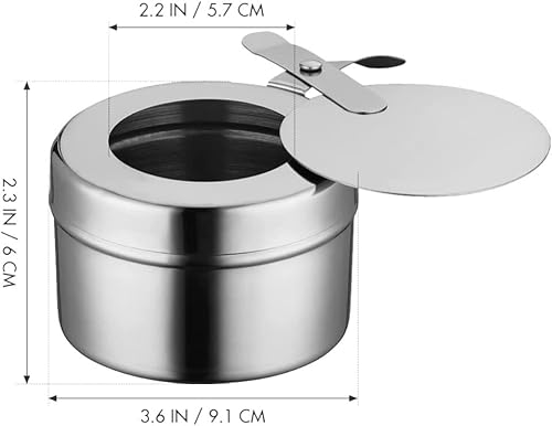 Miniatura 5 de Cabilock Soporte de combustible de acero inoxidable con cubierta para platos de rozaduras, caja de combustible de calor enlatada, quemador enlatado