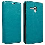 COVERLABUSA Comptiable for Jitterbug Smart Case, Coverlab Luxury PU Leather Wallet Flip Protective Case Cover with Card Slots and Stand for Jitterbug Smart 5.5 (Turqouise)