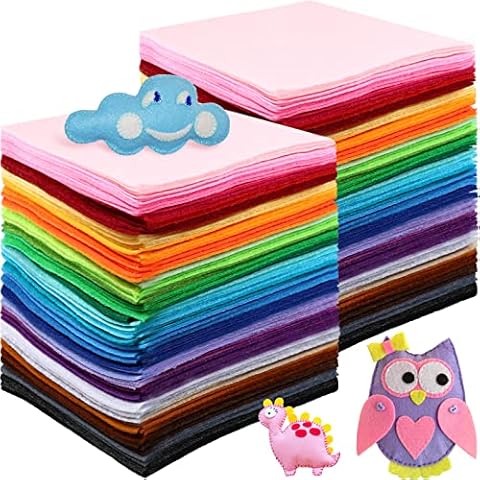 460 Pieces Felt Fabric Sheets Assorted Colors Felt Squares Soft Craft Felt Sheets for Crafts Sewing Patchwork DIY School Crafting Projects Decoration (6 x 6 Inch) Cover