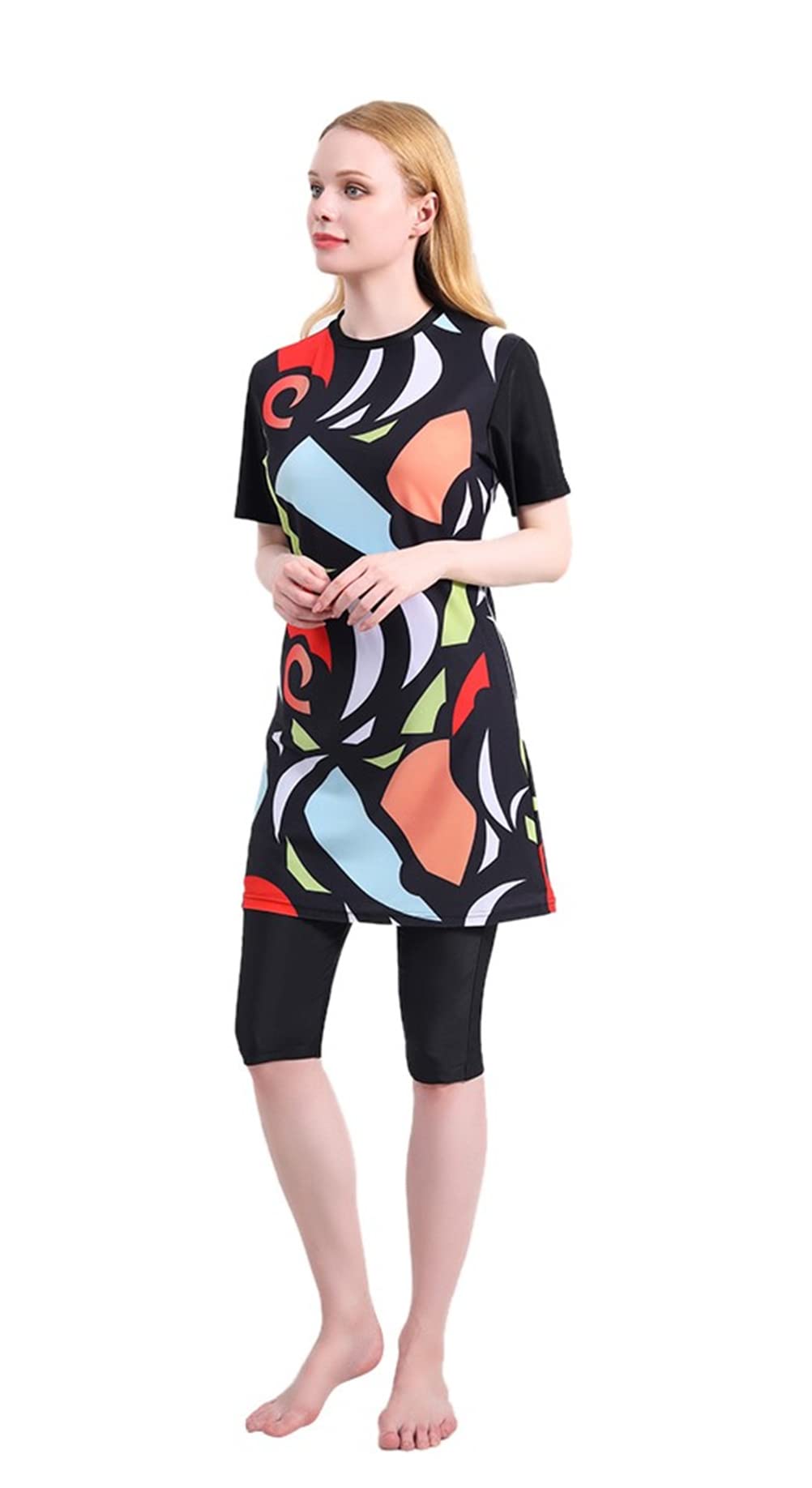 Costumi da bagno musulmani per le donne Plus Size Costumi da bagno con hijab abiti islamici Burkini costumi da bagno modesto stampa floreale