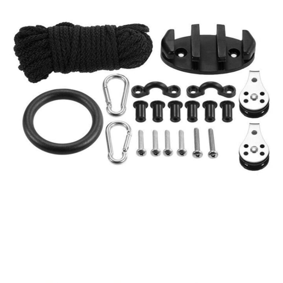 Abaodam Kit de Carro de Anclaje para Kayak Cornamusa y Poleas