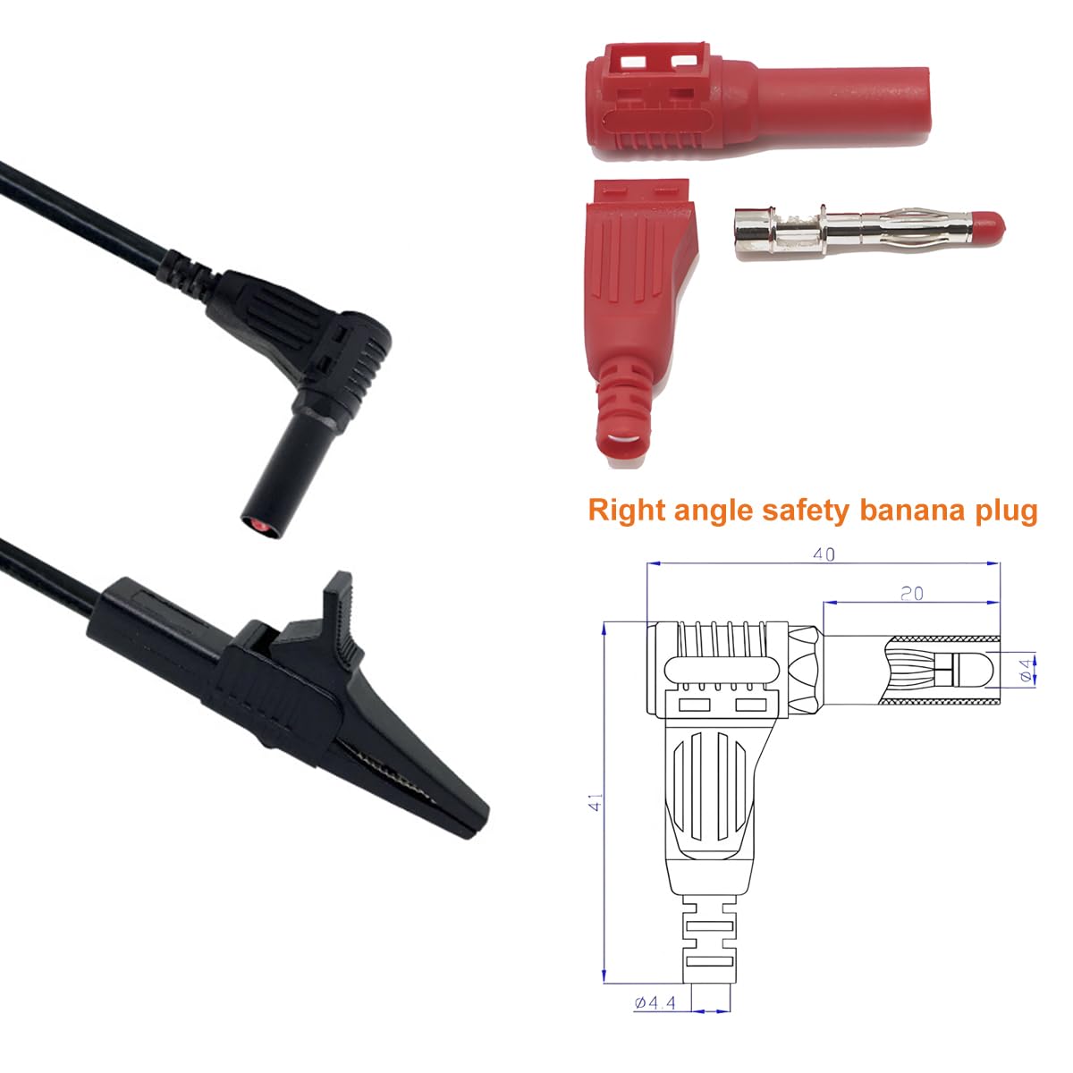 Heavy Duty Alligator Clips Test Leads for Multimeter & Voltmeter - Large Gator Test Lead with Insulated Clamps - Alligator Clips Electrical Testing, Automotive Circuits,Banana Plug Meter Leads, 3-Foot - Image 3