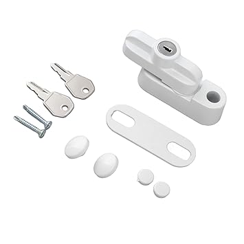 External Window Lock Catch, Easy To Install Aluminum Alloy Window Lock Catch Anti Theft for Apartment (White)