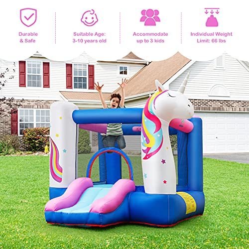 Bountech Inflatable Bounce House, Bouncy House For Kids Indoor Outdoor Party With Jumping Area, Including Oxford Carry Bag, Repair Kit, Small Castle Bounce House For Toddlers Gift #TOP6