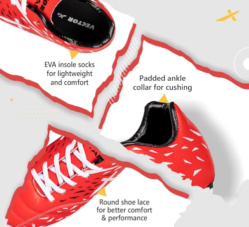 Image of Vector X Titan Football Shoes for Mens| Faux Leather Upper with PVC Sole | Sports and Athletic Footwear Comfortable Football Shoes /Football Studs