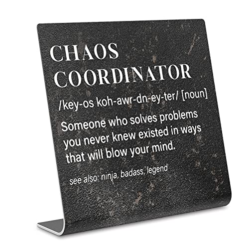 Chaos Coordinator Sign, Funny Office Desk Decor for Women, Men, Coworker, Mom, Friends, Boss, Lady, Decoration On Shelf Table Desk for Living Room Home Office dksg7