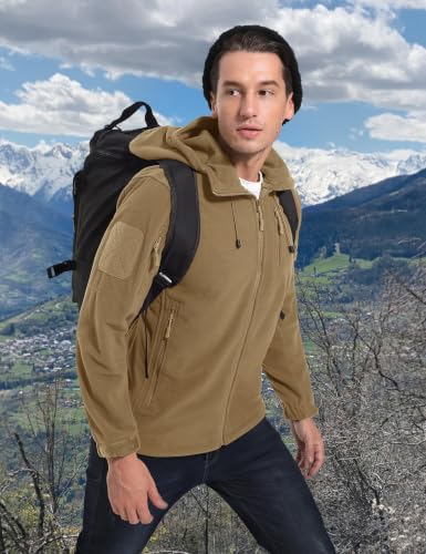Image of CRYSULLY Men's Tactical Hoodies Jacket Warm Winter Fleece Jacket