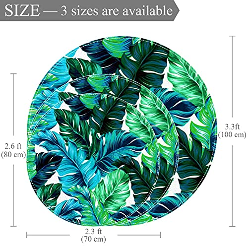 Tapis moderne antidérapant 80cm imprimé palmier de jungle Amazonie