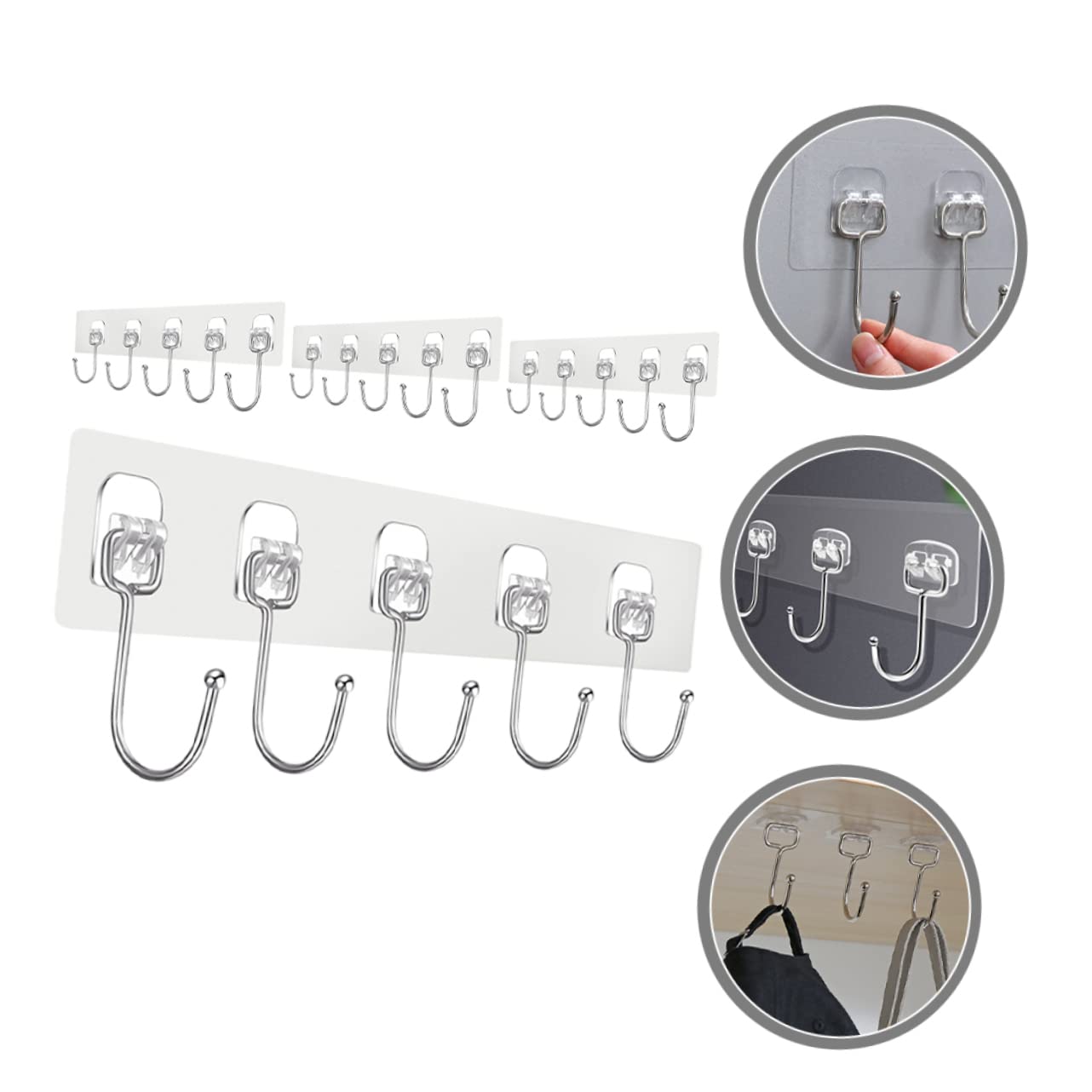 VASDEV 12 Piezas de Ganchos de Pasta Fuerte Perchas para Sombreros Estante de Ropa de Metal Ganchos de Metal Ganchos de Pared Transparentes Ganchos de Pared Ganchos Adhesivos para Colgar