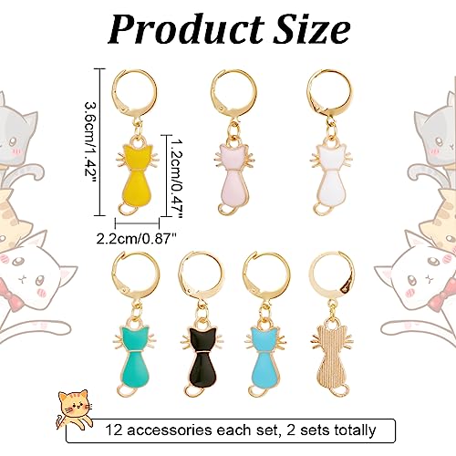 NBEADS 24 Pcs 6 Colors Cat Stitch Markers - Image 2