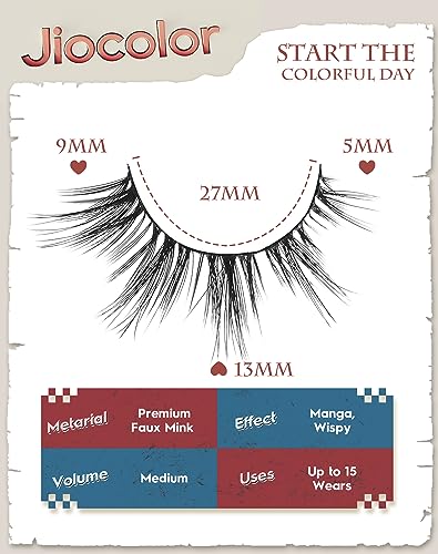 Jiocolor Natural Lashes That Look Like Extensions Strip Lashes Natural Look Thin Band Wispy Eyelashes 13Mm Cat Eye False Eyelashes Foxy Eye Lashes 12 Mm 7 Pairs S10 thumb #2