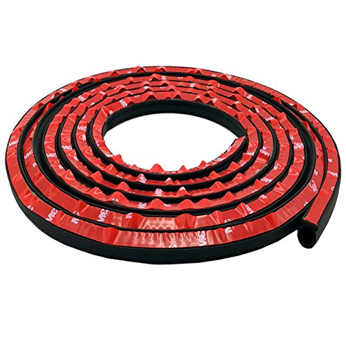 Iraza Tira de Goma Autoadhesiva 4M de Tipo D Grande para Sellado Automotriz de la Ventanilla del Coche y la Cubierta del Motor Antipolvo y Aislante Climático Cover