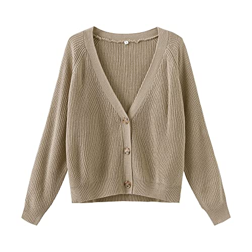 Image of TASAMO Womens Cardigan Sweaters 2026 Fall Cropped Lightweight Sweater