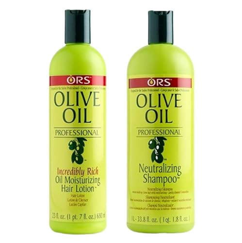 ORS Olive Oil Professional Incredibly Rich Oil Moisturizing Hair Lotion - Professional Neutralizing Shampoo - Bundle